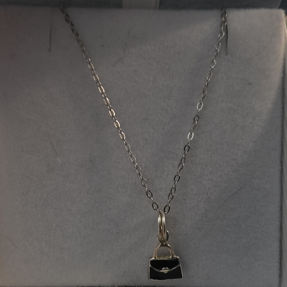 Sterling Silver 925 Purse Pendant Charm Necklace Adjustable 16-18" Minimalist - Picture 4 of 7